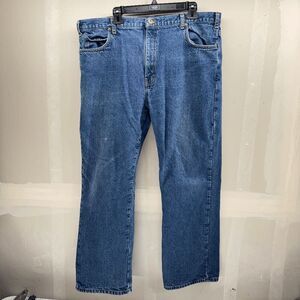 Dickies Jeans Men's 38x30 Blue With Red Plaid Lining EUC